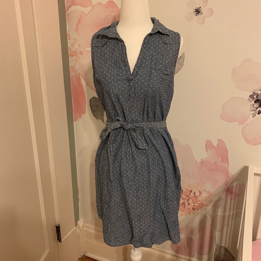 Size Small Blue Jean w/ white polka dot dress